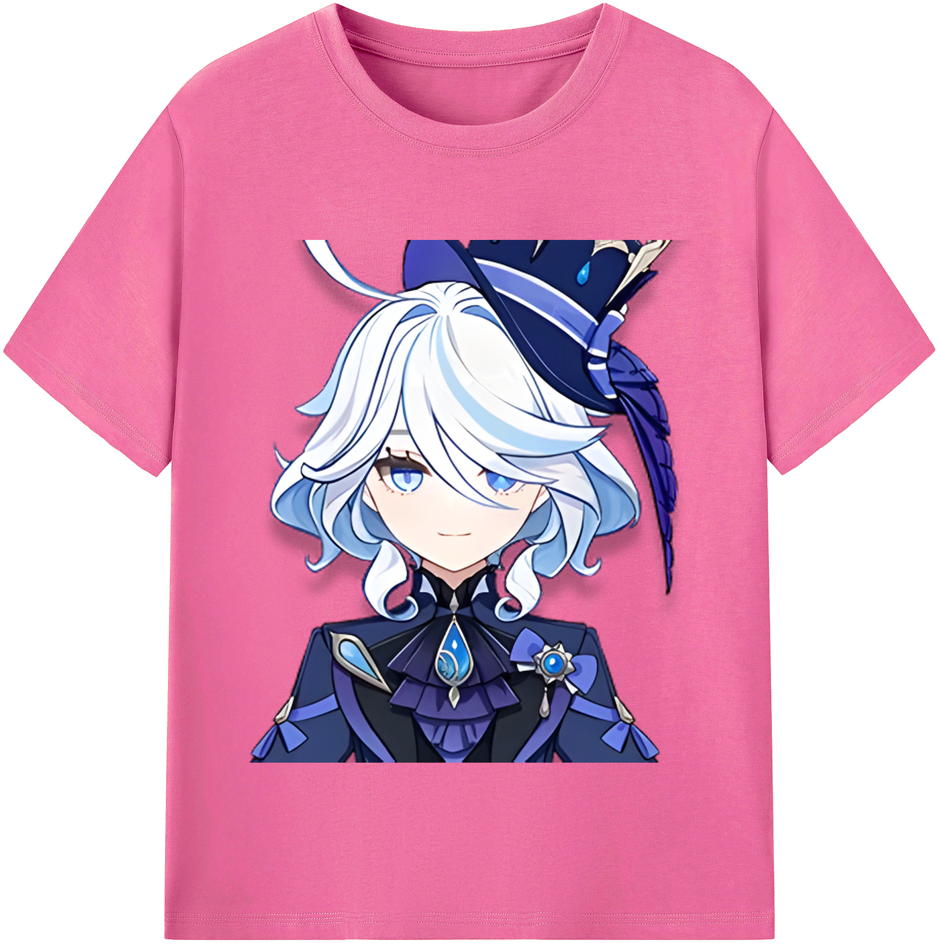 げんし神 フリーナ genshin Furina レディースカジュアルプリントTシャツ（綿100％）